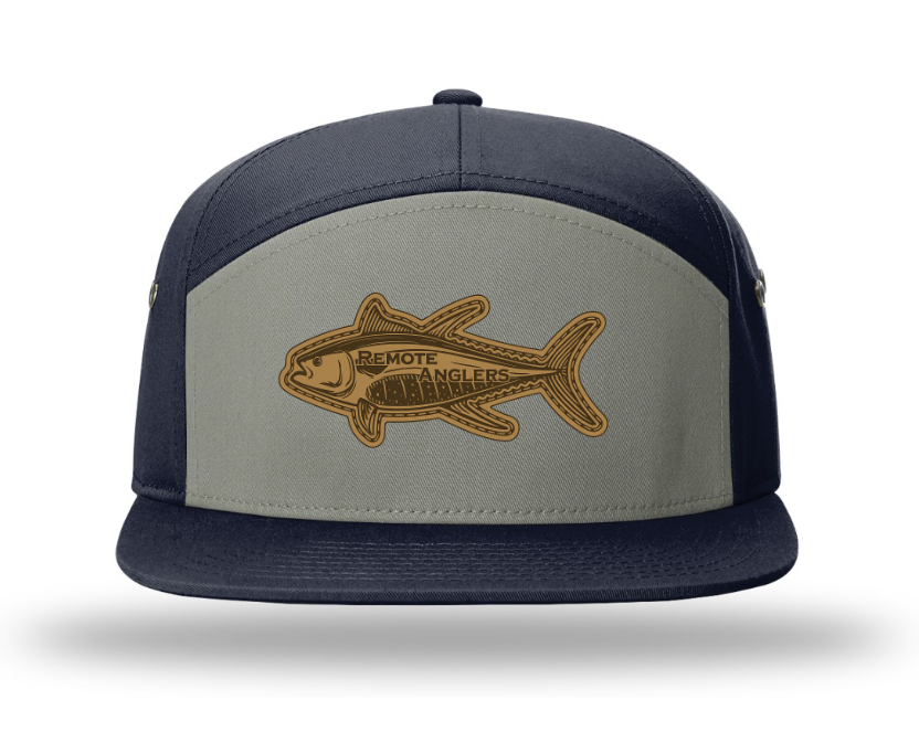 7 Panel Full Fabric in Pigeon Navy I Tuna Leather