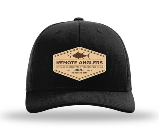 5 Panel Black Trucker I Distance Yourself Leather Patch